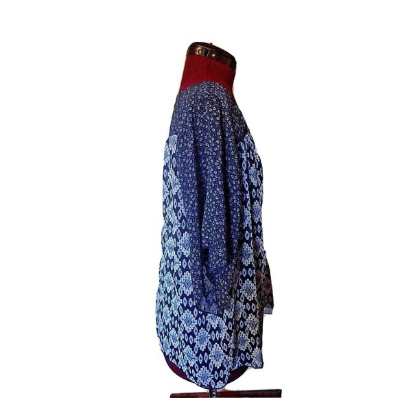 Mason + Mackenzie Blouse Multicolor Women Size Medium Semi Sheer Short S… - Picture 4 of 6